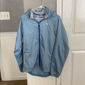 Light blue rain jacket